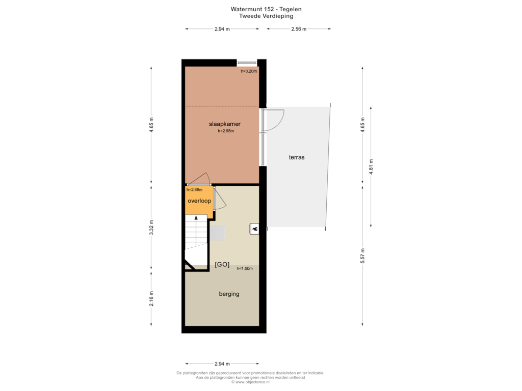 View floorplan of TWEEDE VERDIEPING of Watermunt 152