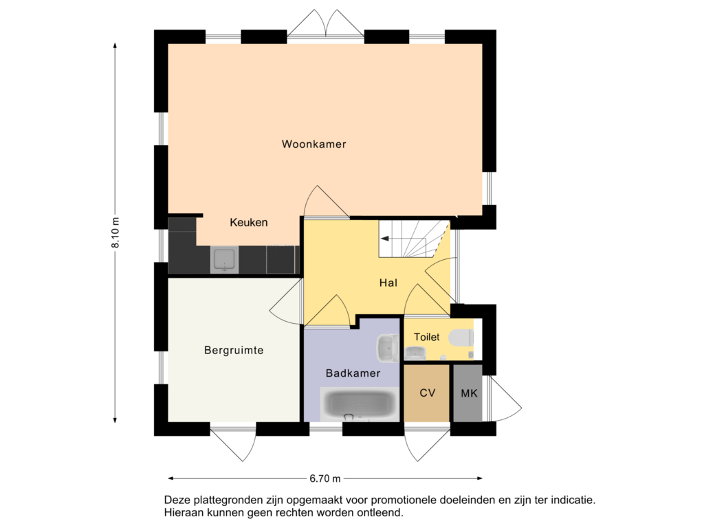 View floorplan of Begane grond of Tunnelweg 7-113