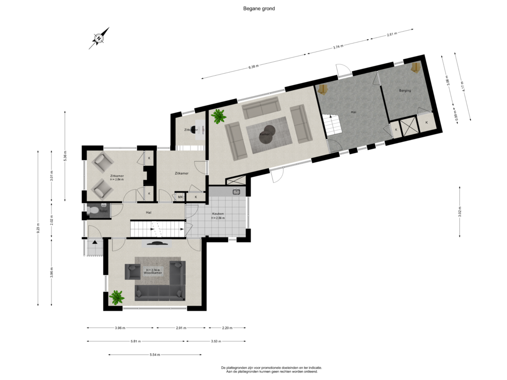 View floorplan of Begane grond of Cuperstraat 1