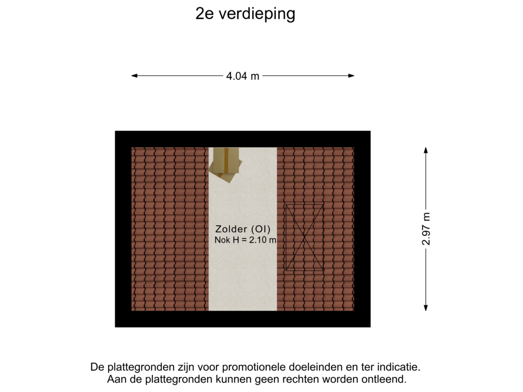 View floorplan of 2e verdieping of Cuperstraat 1