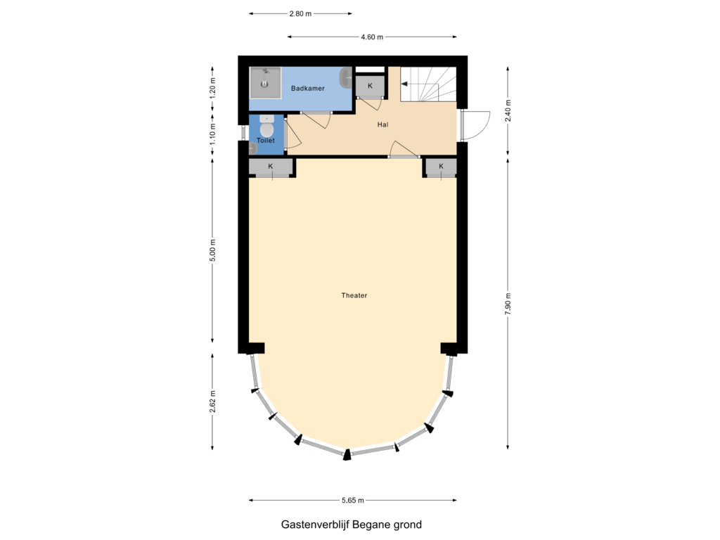 Bekijk plattegrond van Gastenverblijf BG van Roosendaalseweg 24