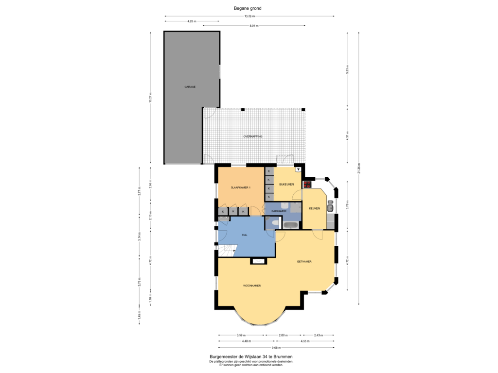 Bekijk plattegrond van Begane grond van Burgemeester de Wijslaan 34