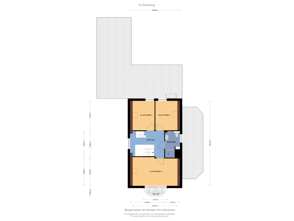 Bekijk plattegrond van 1e Verdieping van Burgemeester de Wijslaan 34