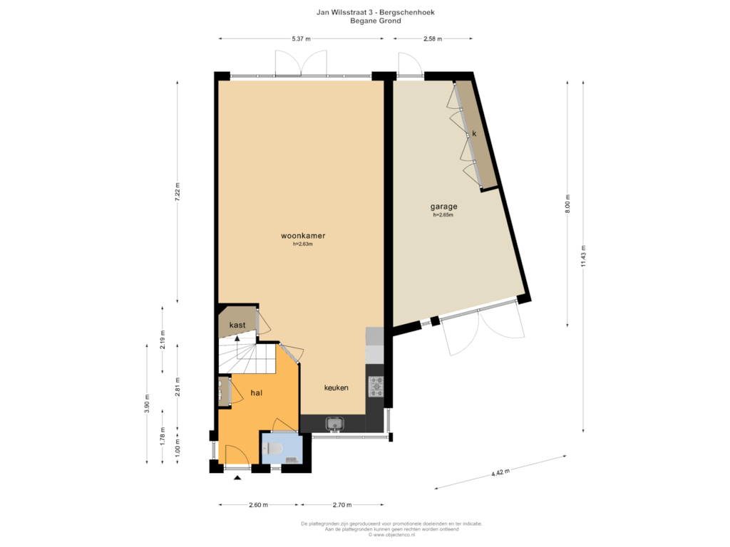 Bekijk plattegrond van BEGANE GROND van Jan Wilsstraat 3