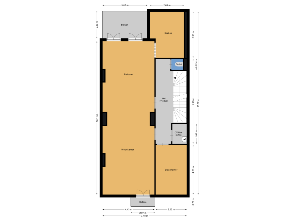 Bekijk plattegrond van Appartement van Jan Luijkenstraat 23-C