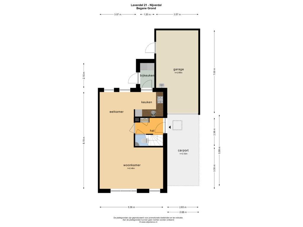 View floorplan of Begane Grond of Lavendel 21