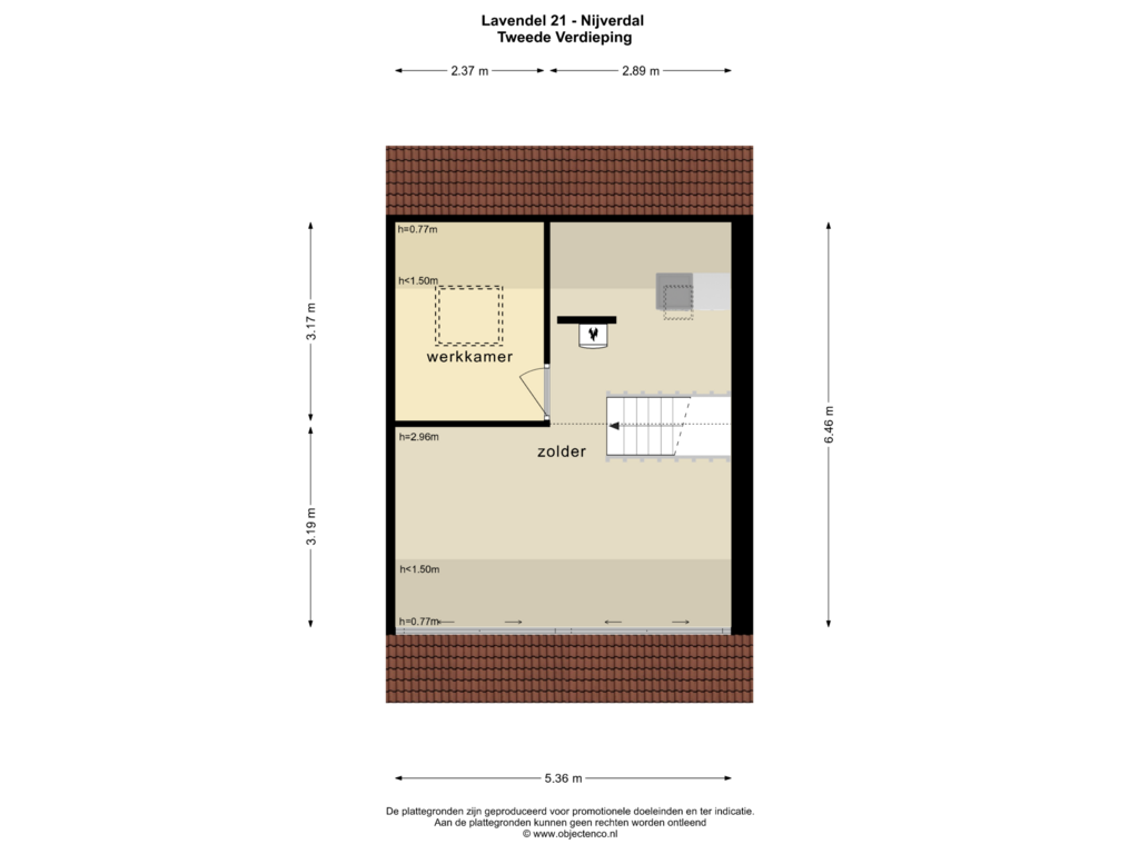 View floorplan of Tweede Verdieping of Lavendel 21