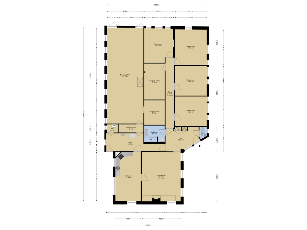 View floorplan of Begane grond of Gieterstraat 43