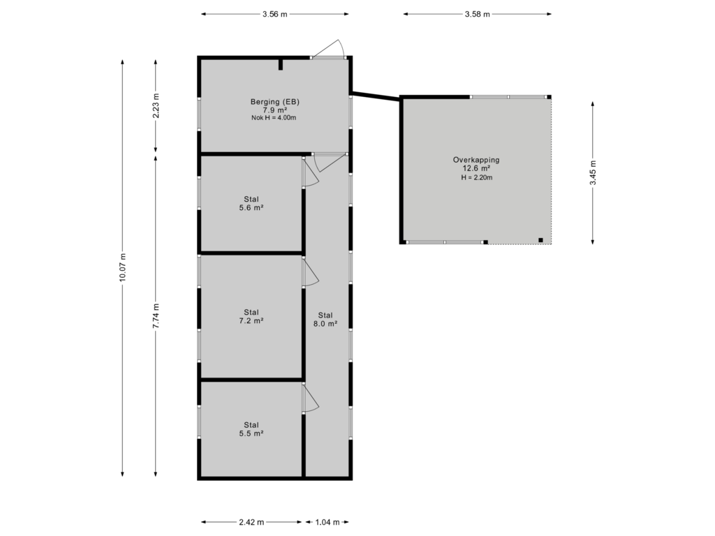 View floorplan of Berging of Gieterstraat 43