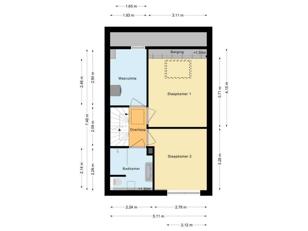 Bekijk plattegrond van Eerste Verdieping van Spoorven 153