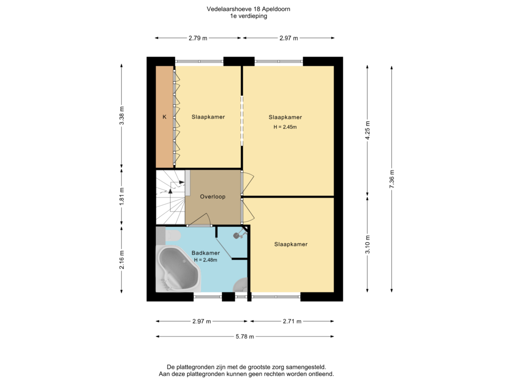 Bekijk plattegrond van 1e verdieping van Vedelaarshoeve 18