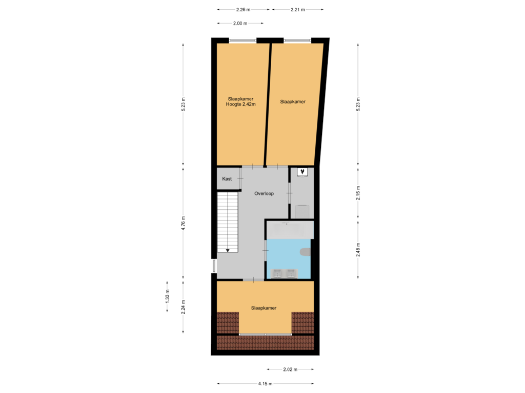 Bekijk plattegrond van 1e verdieping van Achterstraat 7