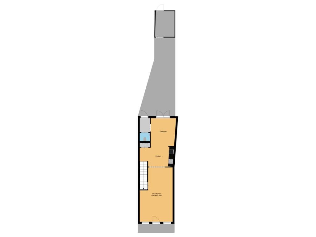 Bekijk plattegrond van Begane grond + kavel van Achterstraat 7