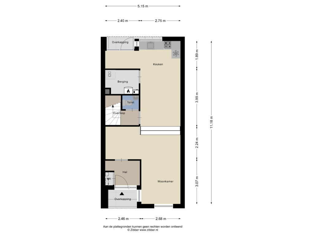 Bekijk plattegrond van Begane Grond van Koestraat 246