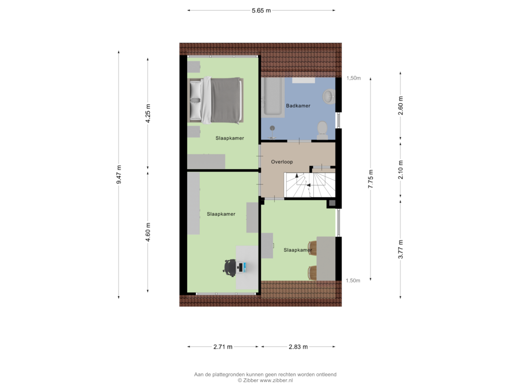 Bekijk plattegrond van Eerste verdieping van Jan Stuversstraat 19