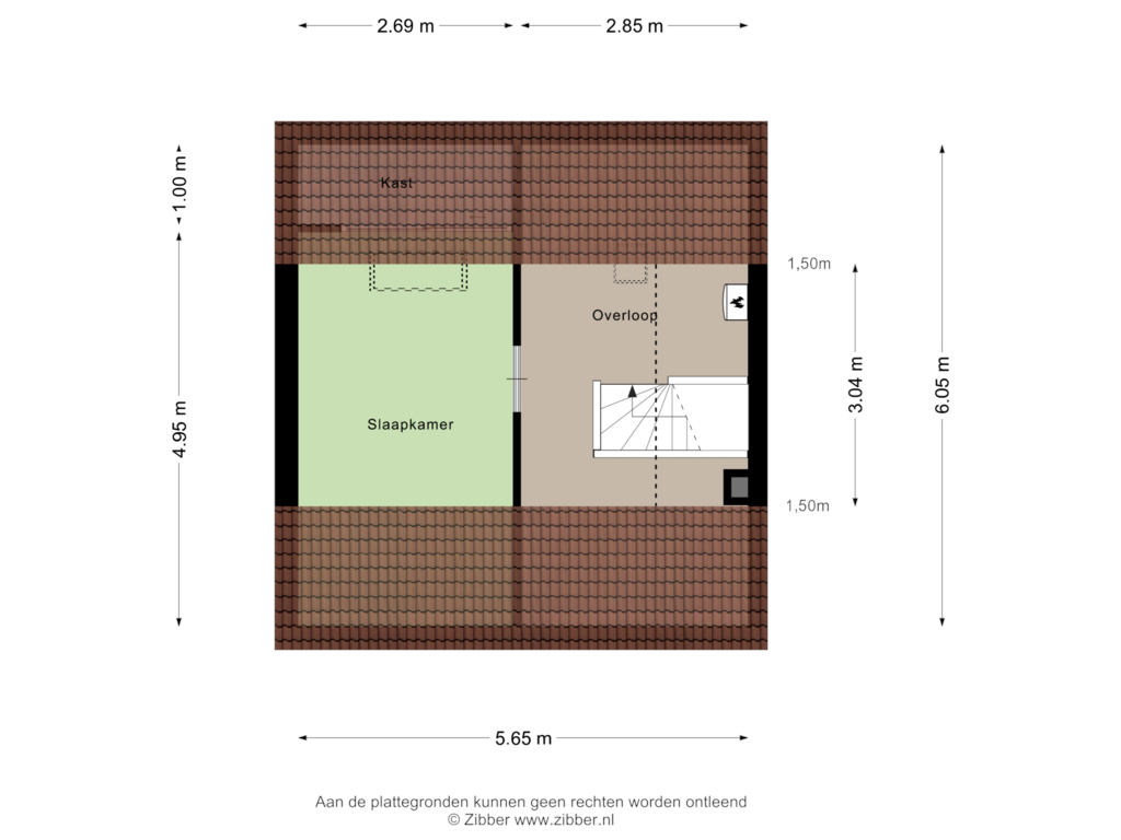 Bekijk plattegrond van Tweede verdieping van Jan Stuversstraat 19