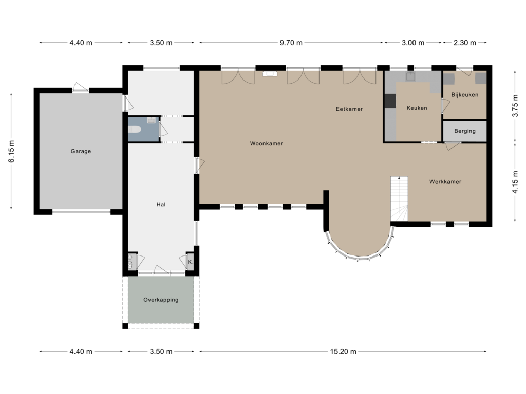 View floorplan of Begane grond of Prins Hendriklaan 227