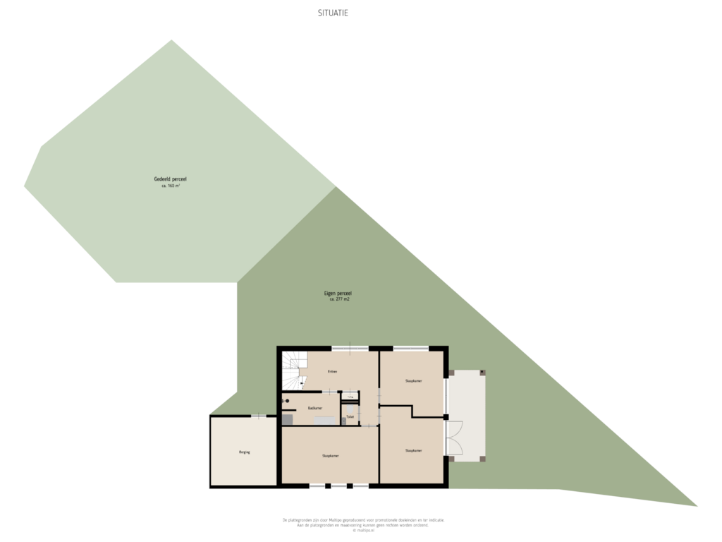 Bekijk plattegrond van Situatie van Molenstraat 2a - Waalhof