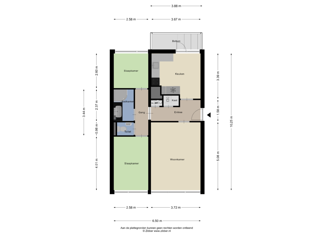 Bekijk plattegrond van Appartement van Burgemeester Van Haarenlaan 1007-B