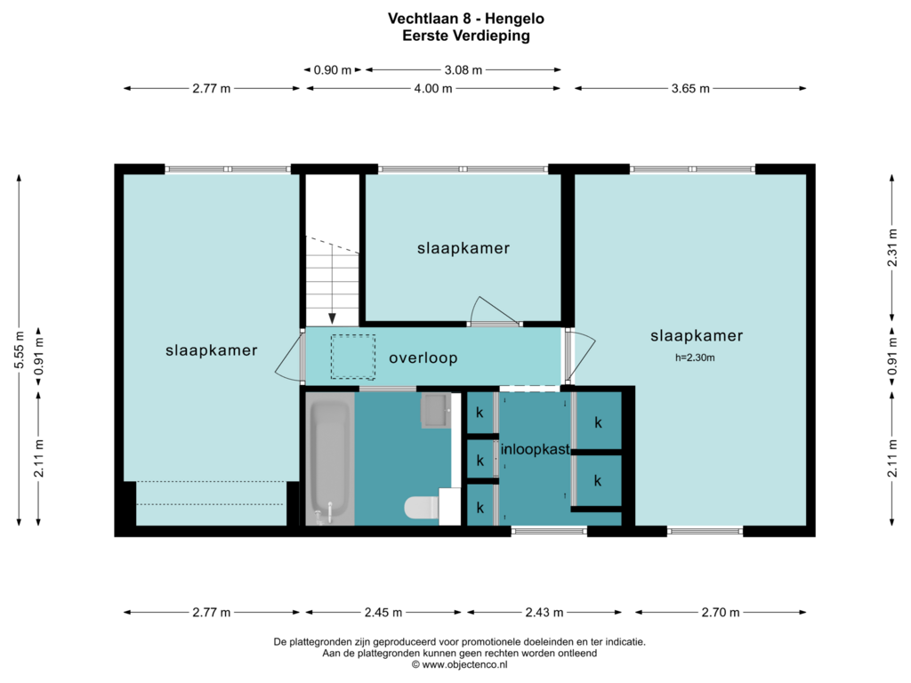 Bekijk plattegrond van EERSTE VERDIEPING van Vechtlaan 8