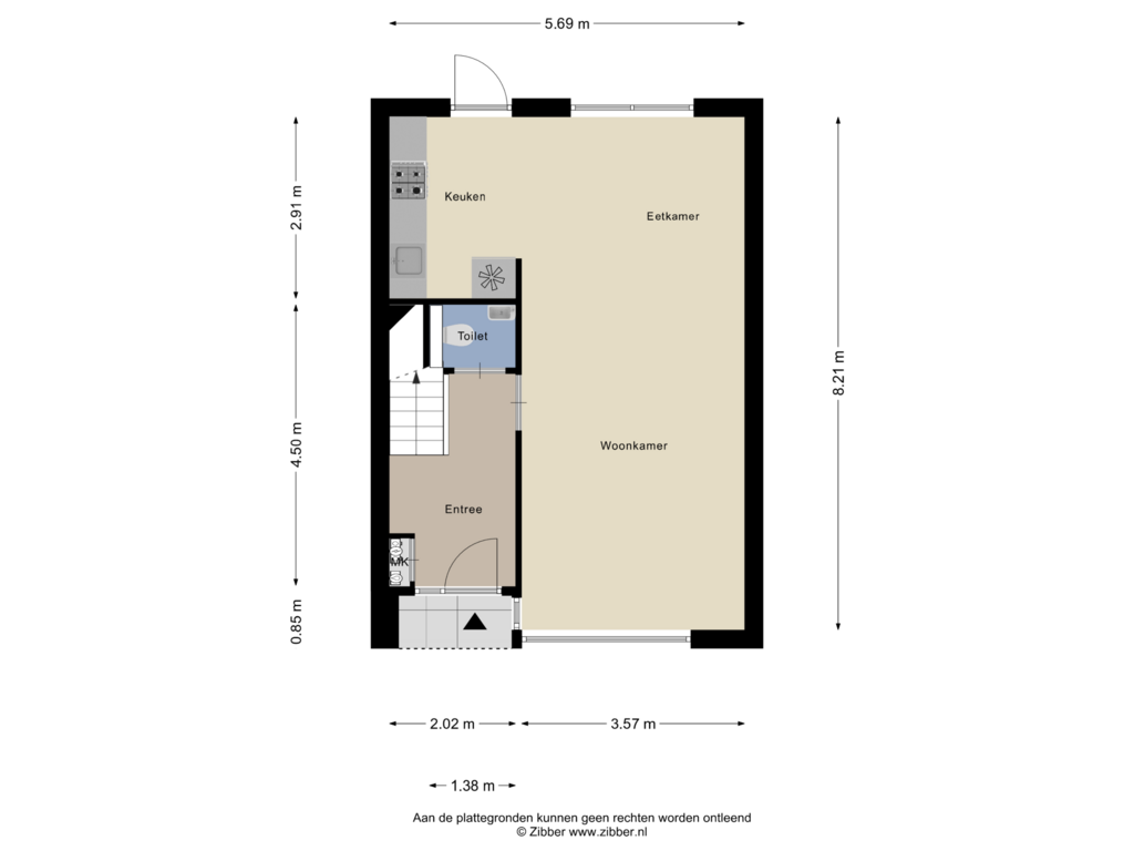 Bekijk plattegrond van Begane grond van De Vissersingel 16