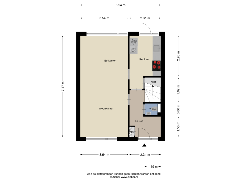 View floorplan of Begane Grond of Pater Pirestraat 2