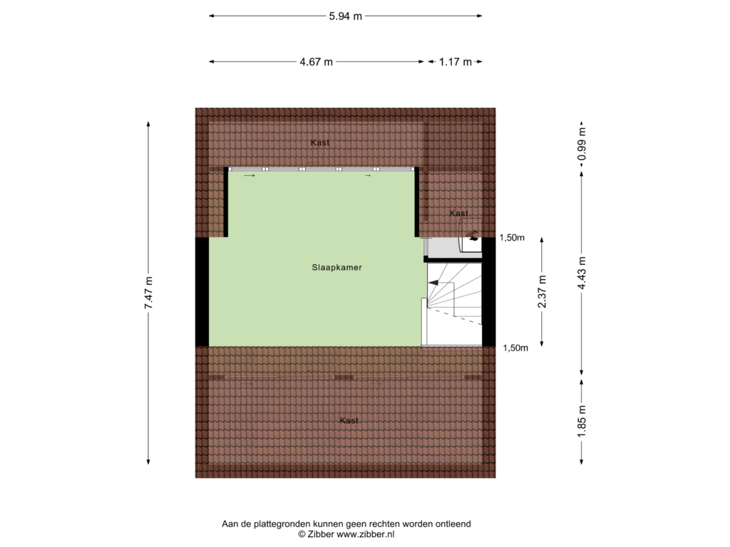 View floorplan of Tweede Verdieping of Pater Pirestraat 2