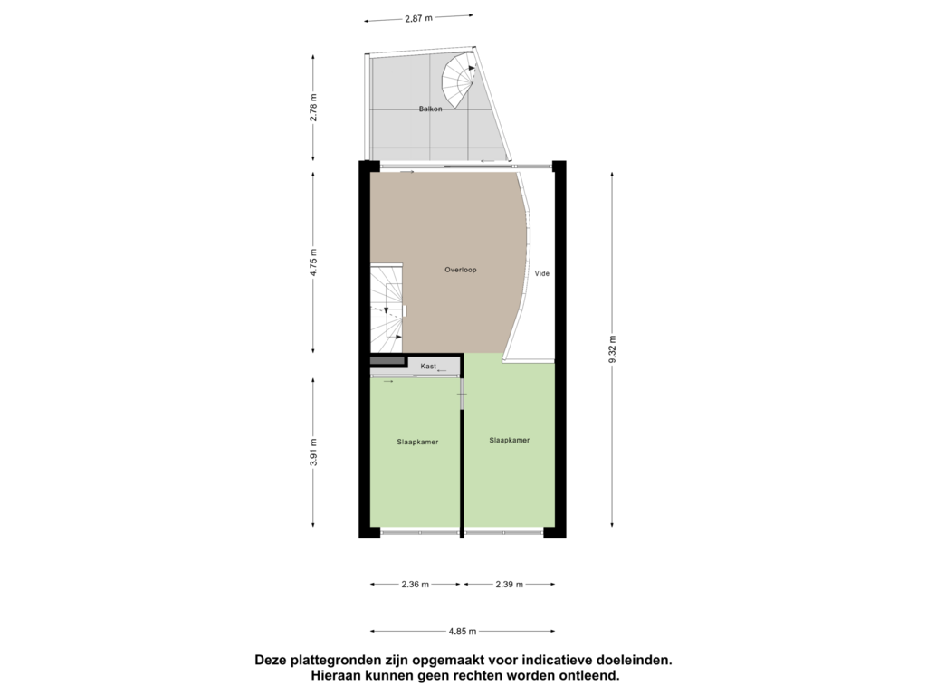 View floorplan of Tweede Verdieping of Paradijsselpark 134