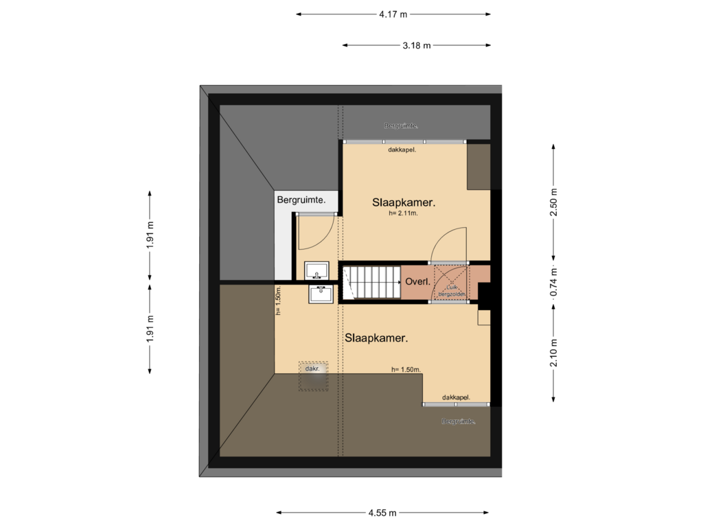 Bekijk plattegrond van 2e Verdieping van Van Campenstraat 8