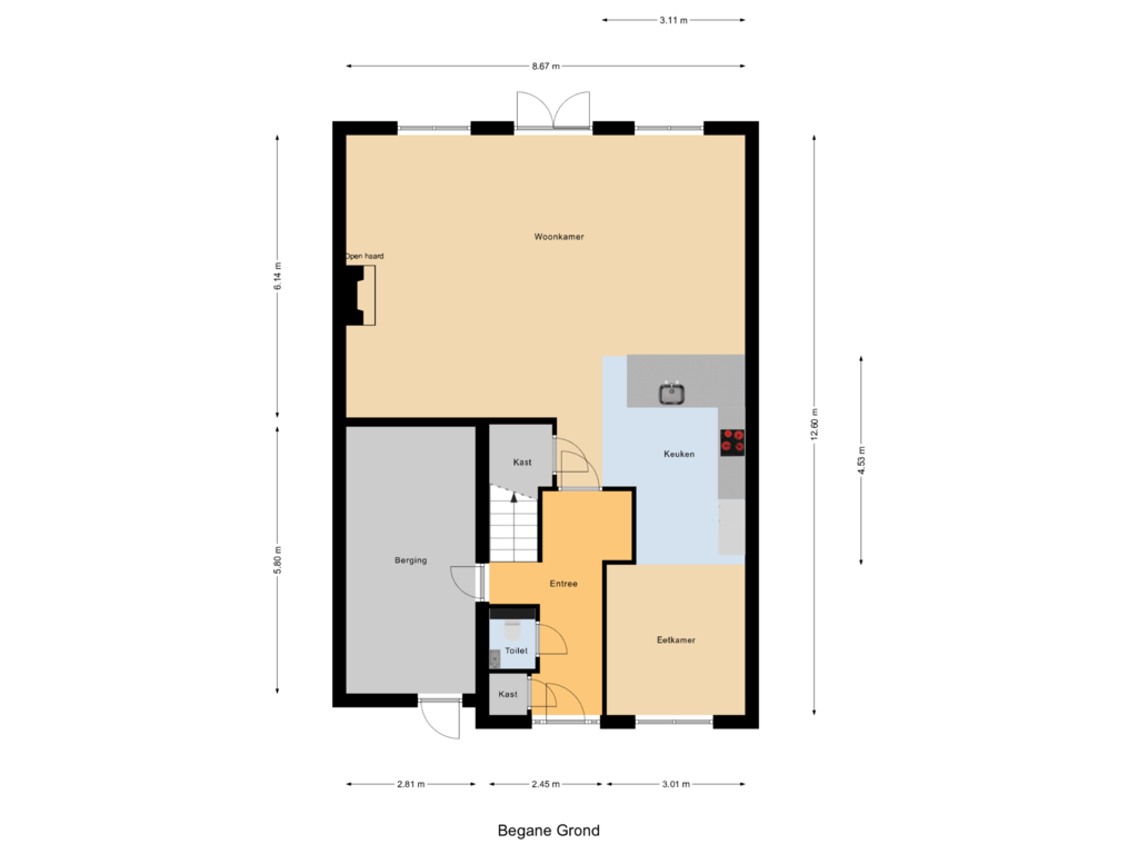 View floorplan of Begane Grond of Oostmeerlaan 318