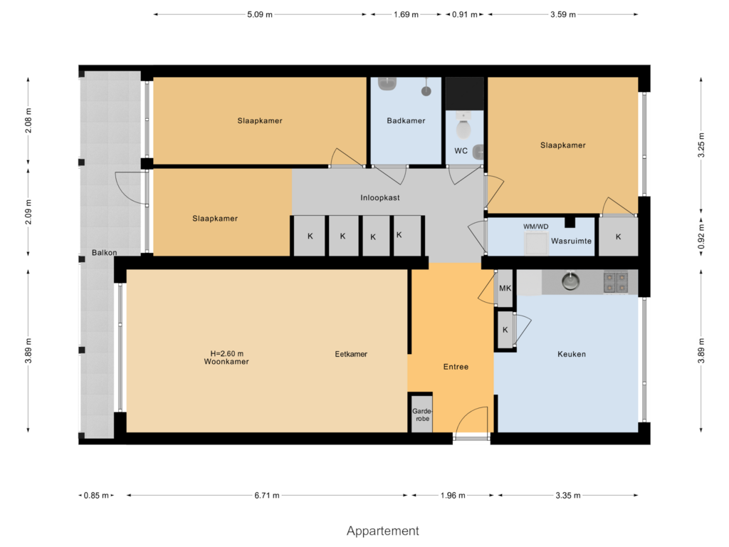 Bekijk plattegrond van Appartement van Henri Dunantlaan 181