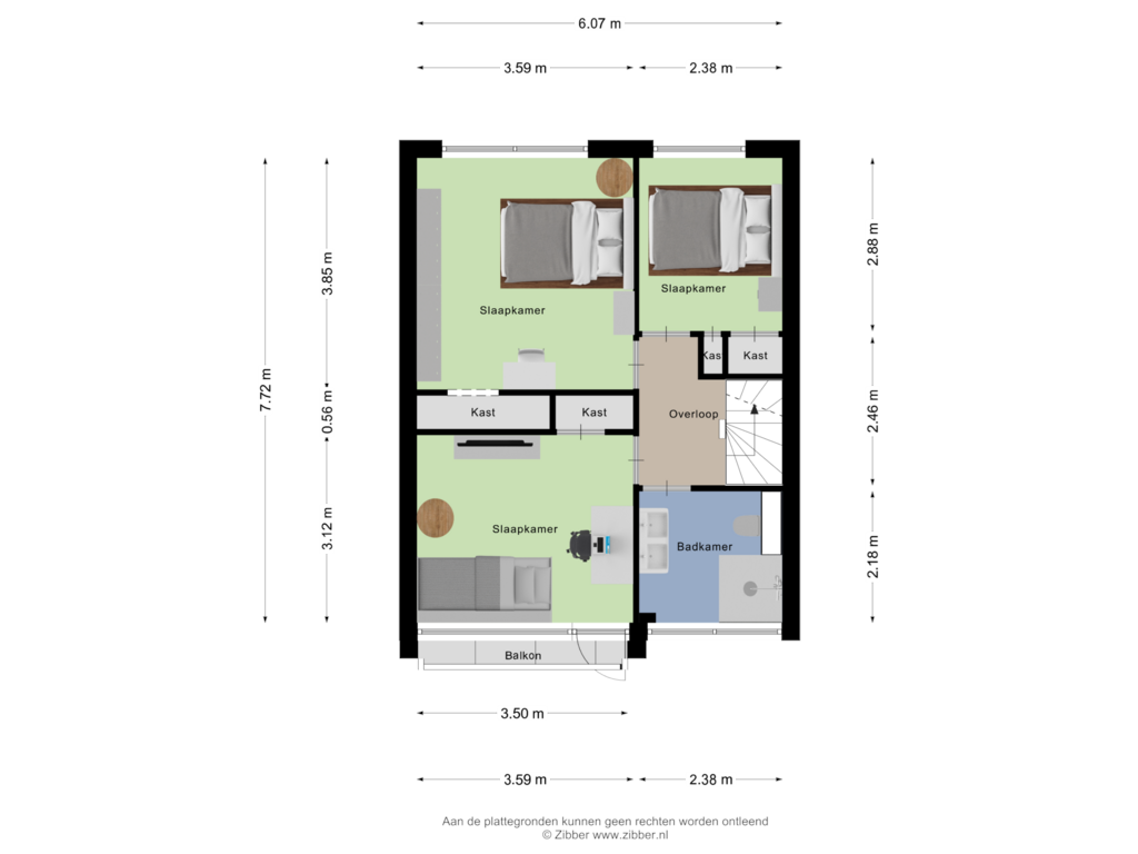 Bekijk plattegrond van Eerste Verdieping van Bergschot 384