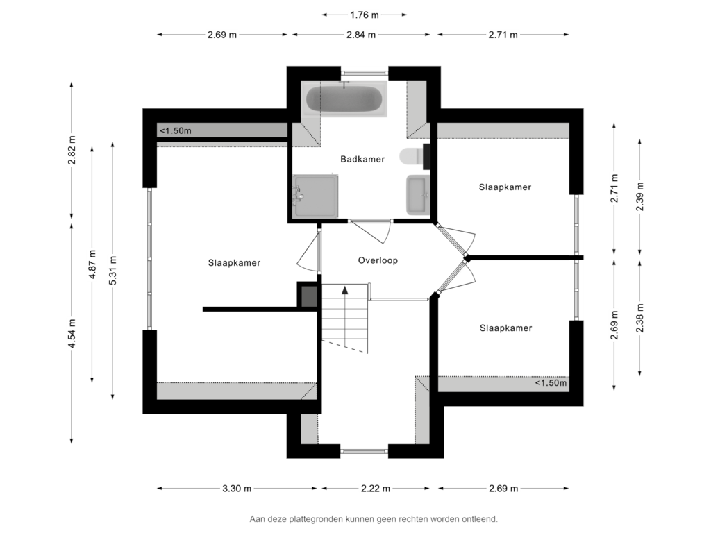 View floorplan of Eerste verdieping of Duinenweg 5-2