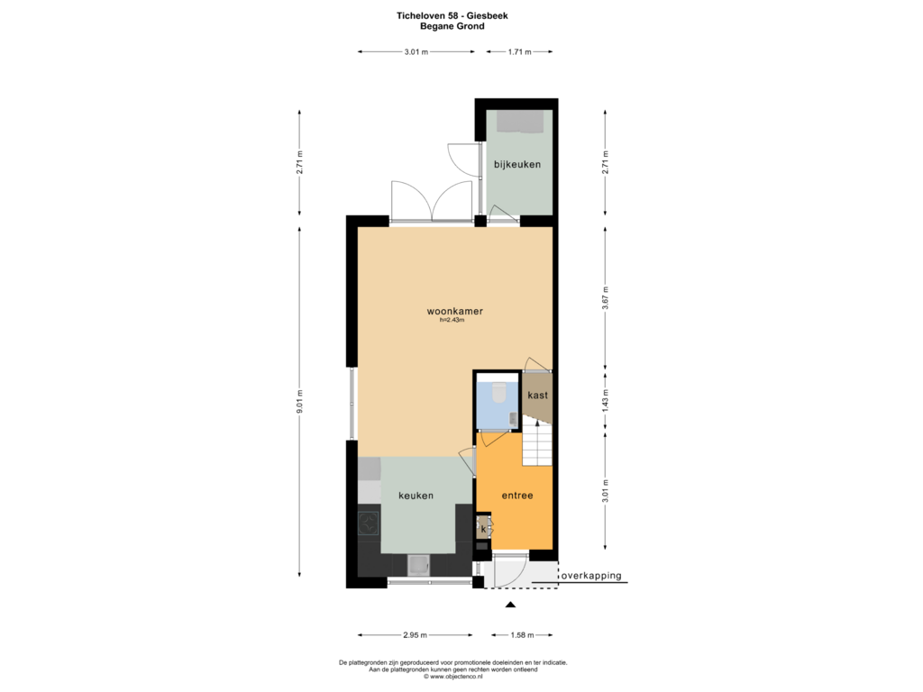 View floorplan of BEGANE GROND of Ticheloven 58