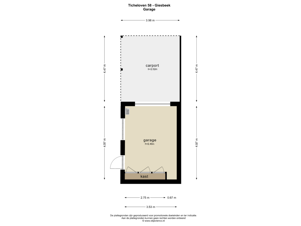 View floorplan of GARAGE of Ticheloven 58