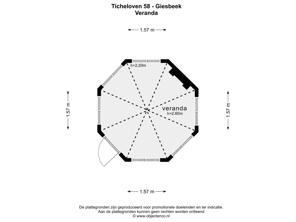 View floorplan of VERANDA of Ticheloven 58