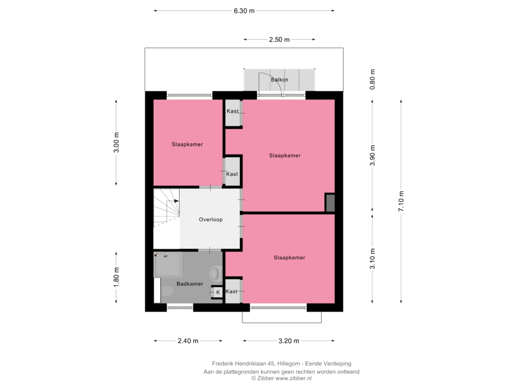 Bekijk plattegrond van Eerste Verdieping van Frederik Hendriklaan 45