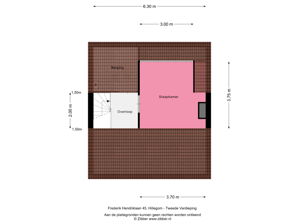 Bekijk plattegrond van Tweede Verdieping van Frederik Hendriklaan 45