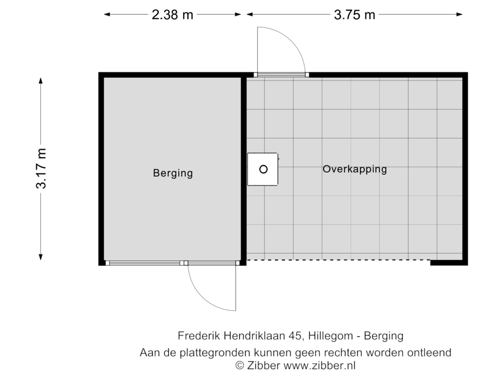 Bekijk plattegrond van Berging van Frederik Hendriklaan 45