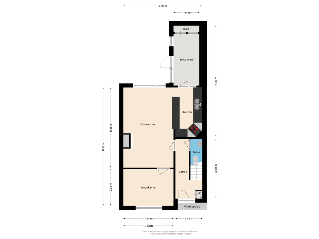 Bekijk plattegrond van Begane grond van Heemskerkerweg 2