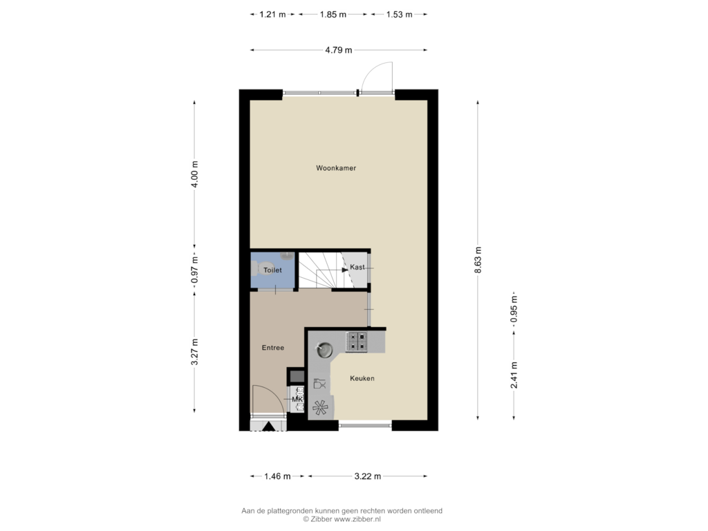 Bekijk plattegrond van Begane Grond van Bremenstraat 74