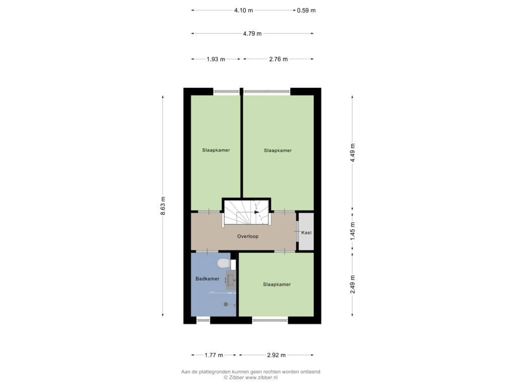 Bekijk plattegrond van Eerste Verdieping van Bremenstraat 74