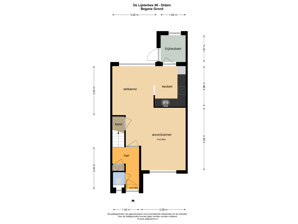 Bekijk plattegrond van BEGANE GROND van de Lijsterbes 86