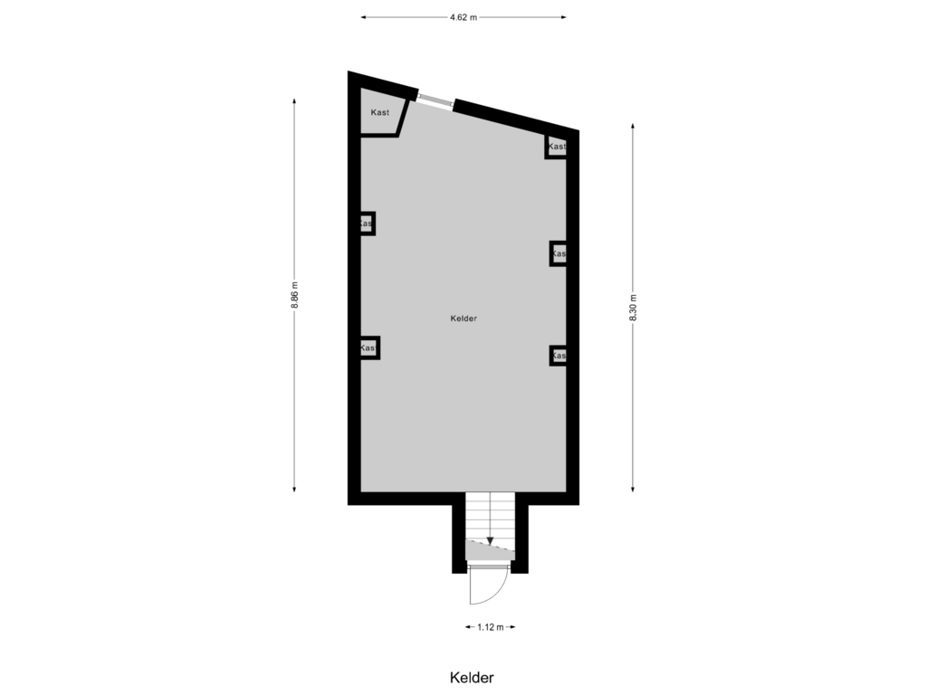 Bekijk plattegrond van Kelder van Dijkstraat 16