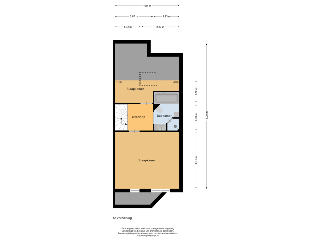 View floorplan of 1e verdieping of Buntgras 145