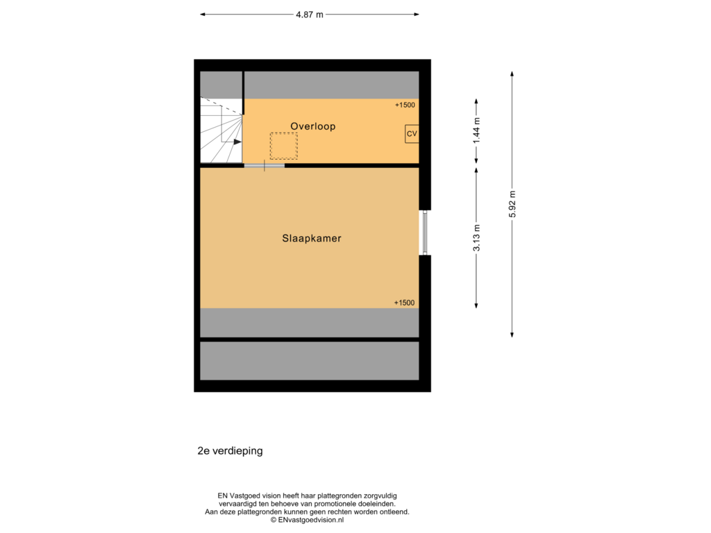 View floorplan of 2e verdieping of Buntgras 145