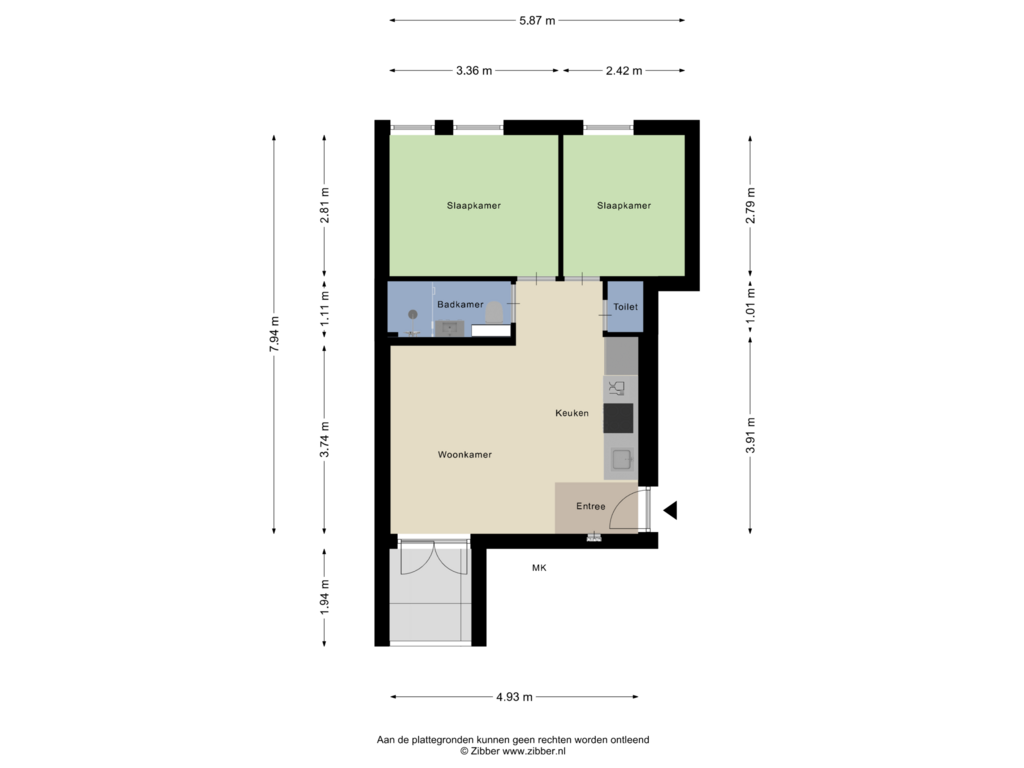 View floorplan of Appartement of Jachtwagenstraat 72