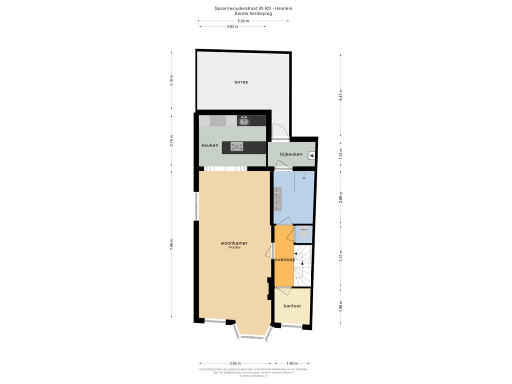 Bekijk plattegrond van EERSTE VERDIEPING van Spaarnwouderstraat 95-RD