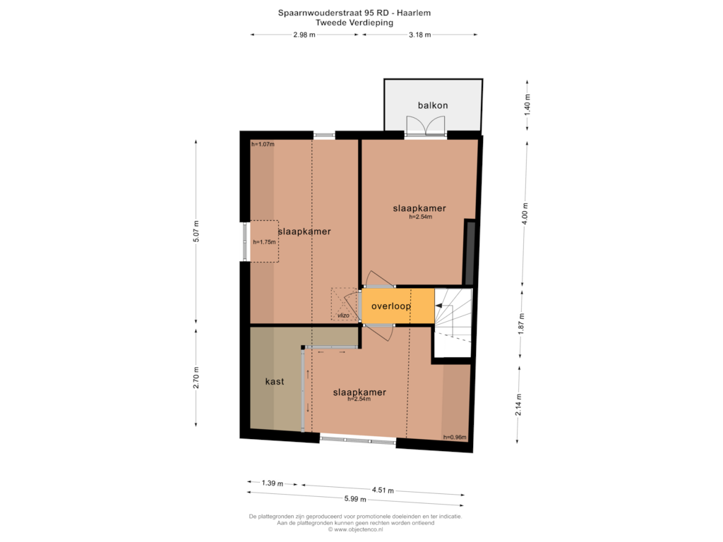 Bekijk plattegrond van TWEEDE VERDIEPING van Spaarnwouderstraat 95-RD