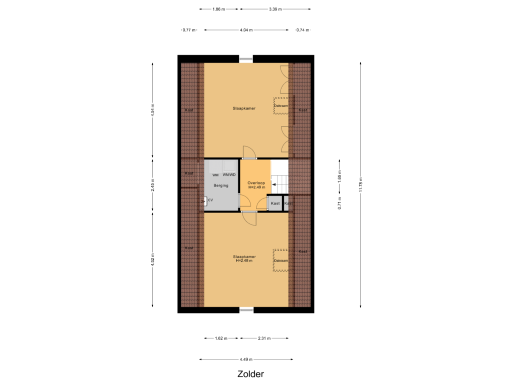 Bekijk plattegrond van Zolder van Verlengde Raadhuislaan 4